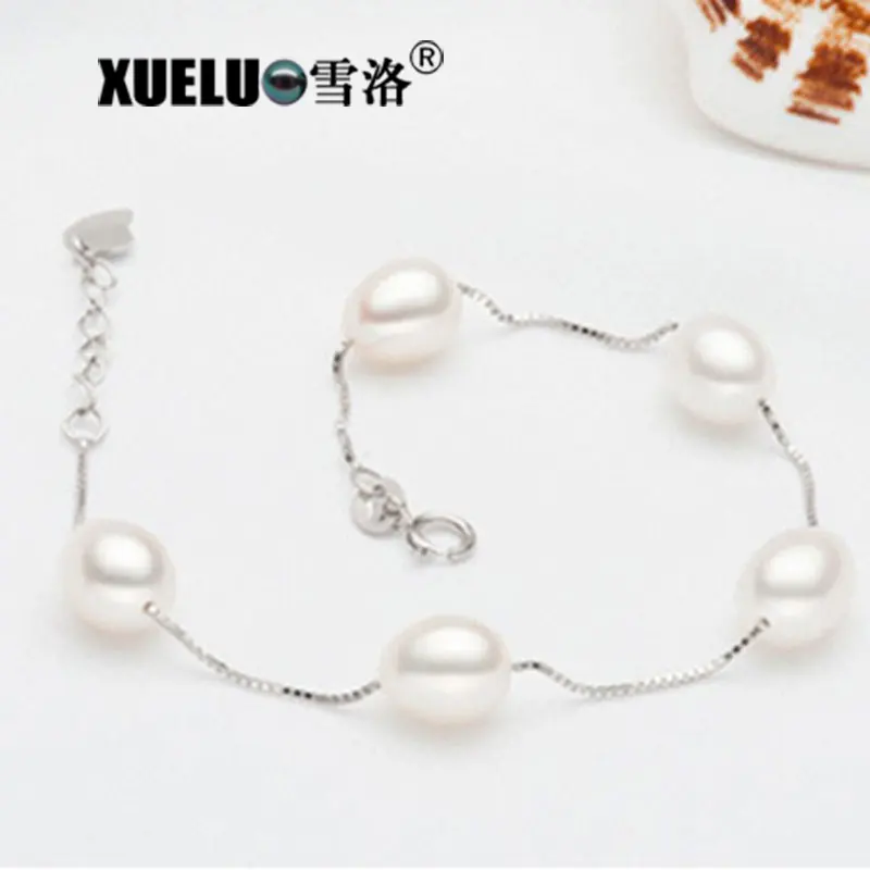 XUELUO Trendy 925 Sterling Silver Chain Natural Fresh Water Pearl Bracelet | Украшения и аксессуары