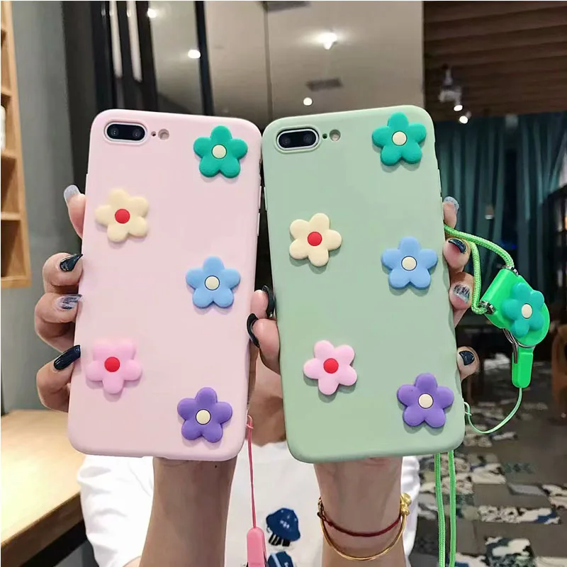 Мягкий чехол для телефона с объемными цветами iphone Xi Max Xir 5 SE 6 6S 7 8 PLUS X XS MAX накладка