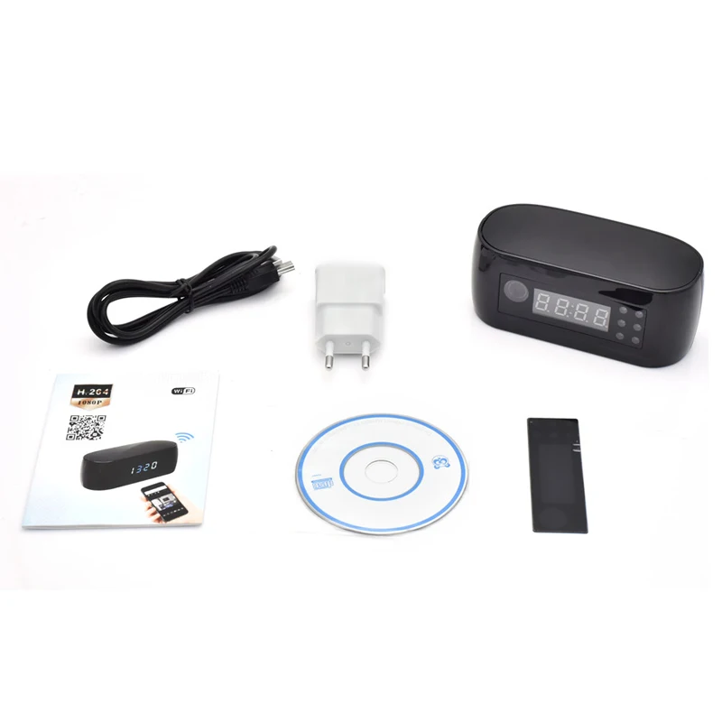 Wistino 1080P wifi мини камера Будильник времени Беспроводная няня часы P2P CCTV Домашняя