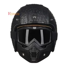 GXT винтажные мотоциклетные шлемы Vespa с открытым лицом ретро кожаный скутер шлем профессиональный Halley Moto шлем Casco Casque