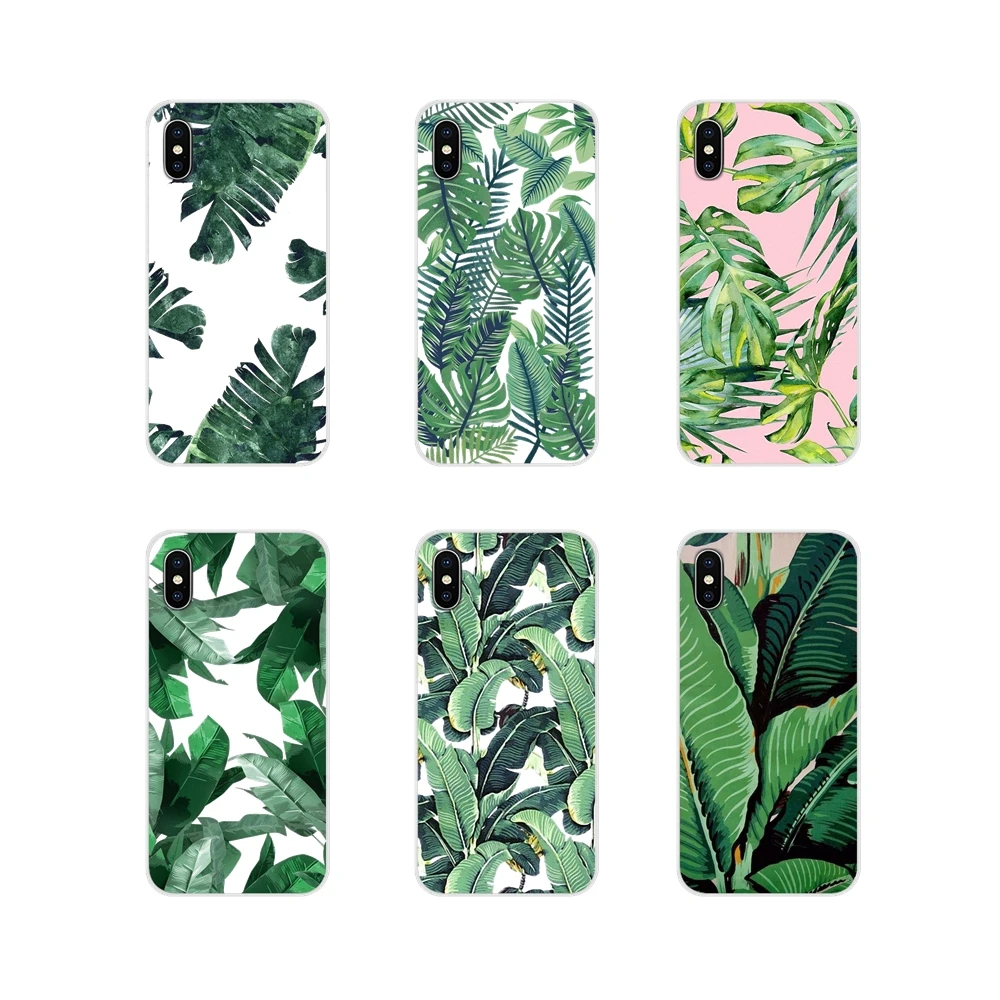 

For Samsung A10 A30 A40 A50 A60 A70 Galaxy S2 Note 2 3 Grand Core Prime Mobile Phone Covers Tropical Plants Cactus Banana Leaves