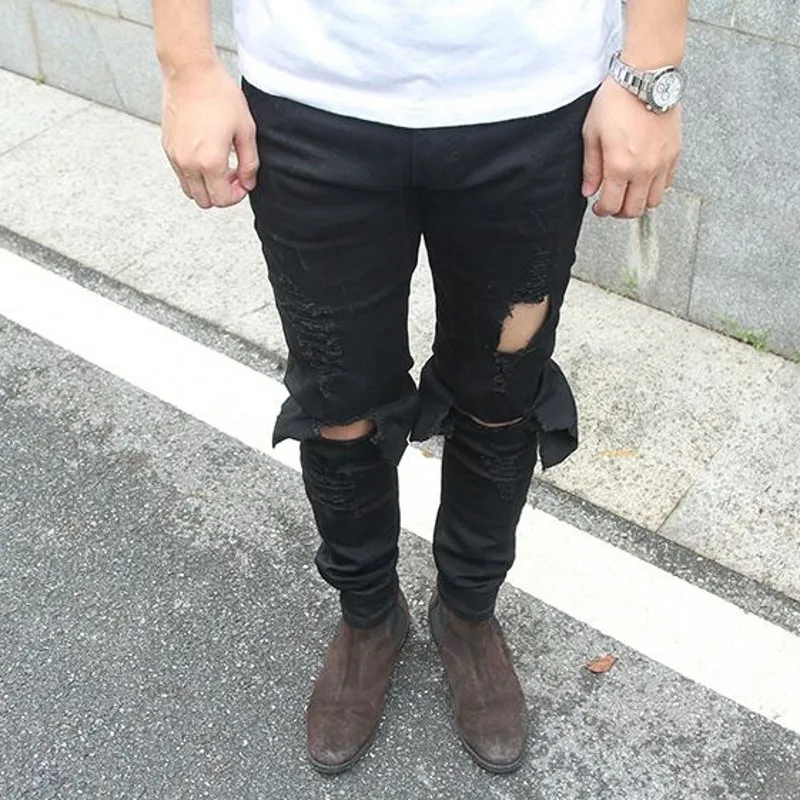 ripped jeans with boots mens