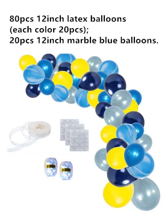 Balloon Garland Arch Kit Blue&Yellow Latex Balloons Pack for Wedding Baby Shower Boys Birthday Party Backdrop Decorations - Цвет: SET 2