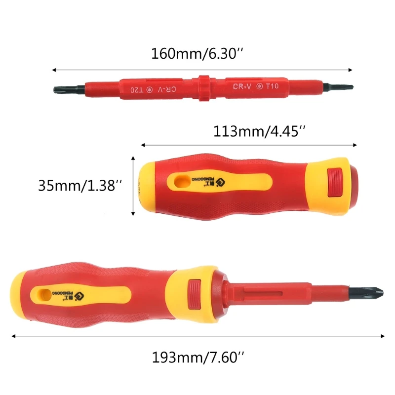 8 шт многоцелевой изолированный Набор отверток электрик ремонтный набор инструментов