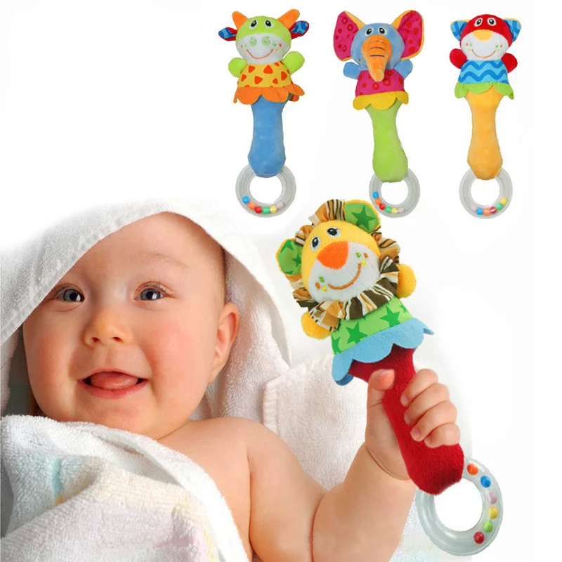 Baby Rattles Toys Sleeping Appease Toy Plush Doll Rattle Toys Animal