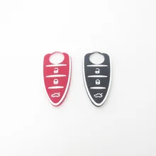 Cocolockey Silicone Rubber Key Pad Fit For Alfa Romeo Mito Giulietta 159 GTA 3Buttons Flip Remote Key In Black Red