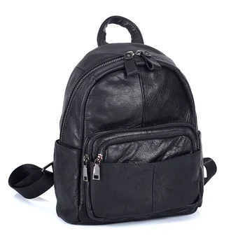 

Women New Genuine Leather Bag Medium Woman Backpack Feminina School Bags