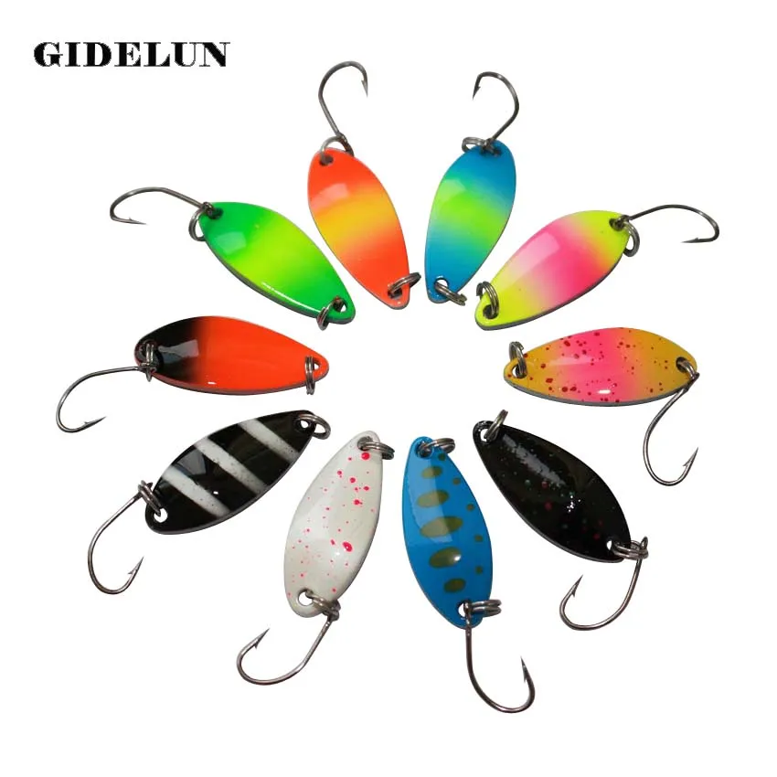 new fishing lure 5g metal spoon lure mixed colors fishing trout bait
