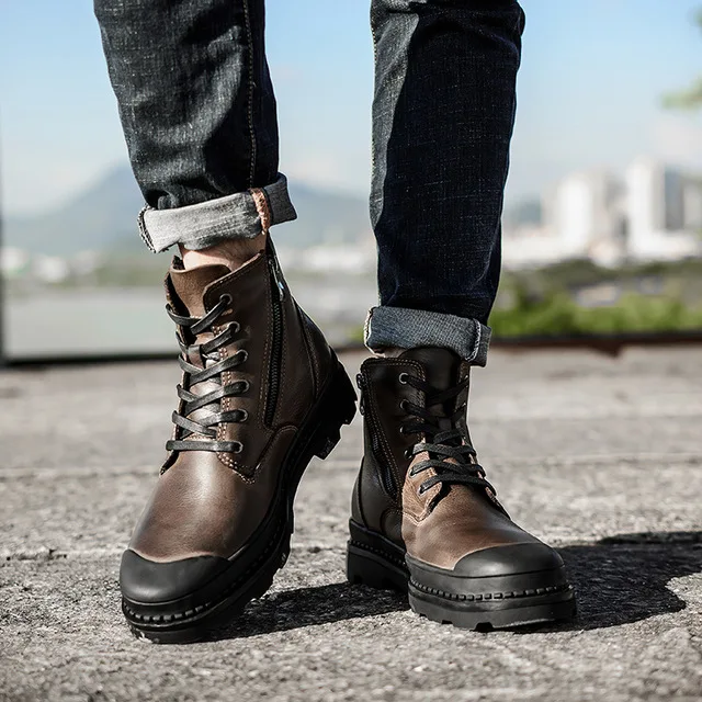  retro genuine leather Riding Boots Martin shoes  4