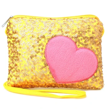

Mini Shoulder Bag Kids Children Girls Heart Sequin Messenger Handbag Purse Gifts