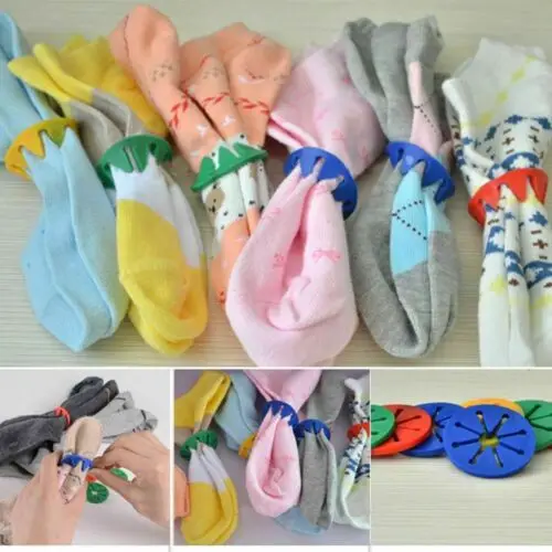 Sock Holder Rings Pack of Colorful Sock Organizers Sorters Locks Clips Laundry 20Pcs, sock holders