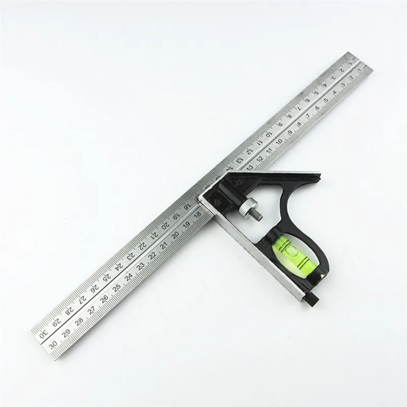 

DIY Precise Stainless Steel Measuring Tools Aluminium Combination Mobile Square Workshop Hardware Angle Spirit Level 12"(300mm)