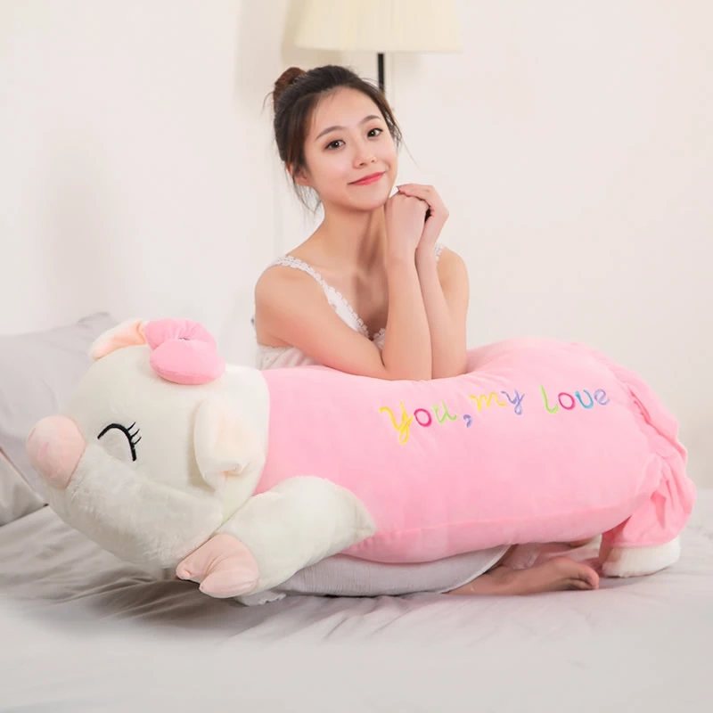 factory price kawaii cartoon pig plush toy pillow giant soft piggy doll for girl children gift decoration 39inch 100cm DY50620 (10)
