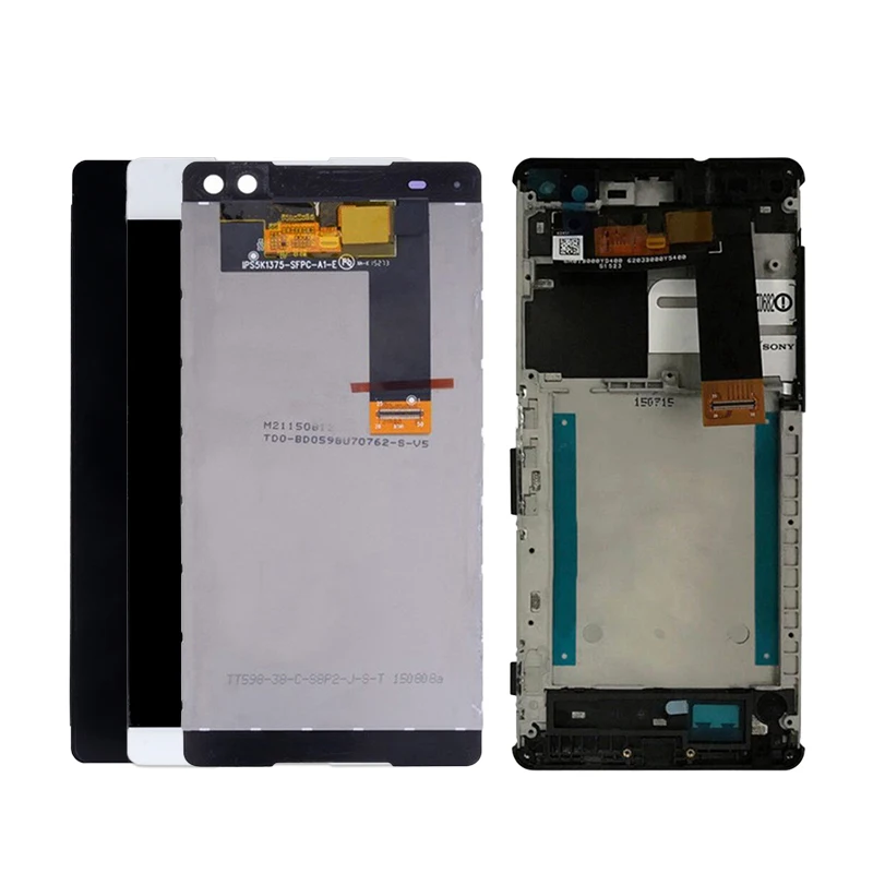 

100% Original LCD Display Touch Screen Digitizer Assembly Parts For Sony Xperia C5 Ultra Dual LCD Screen Replacement with Frame