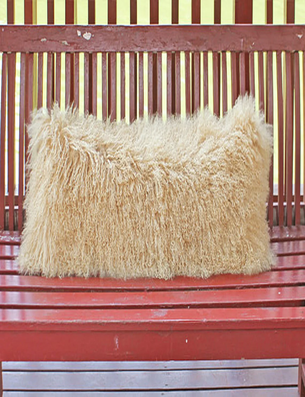 Real Mongolian Lamb Fur Pillow Cover Genuine Curly Tibetan Fur Cushion