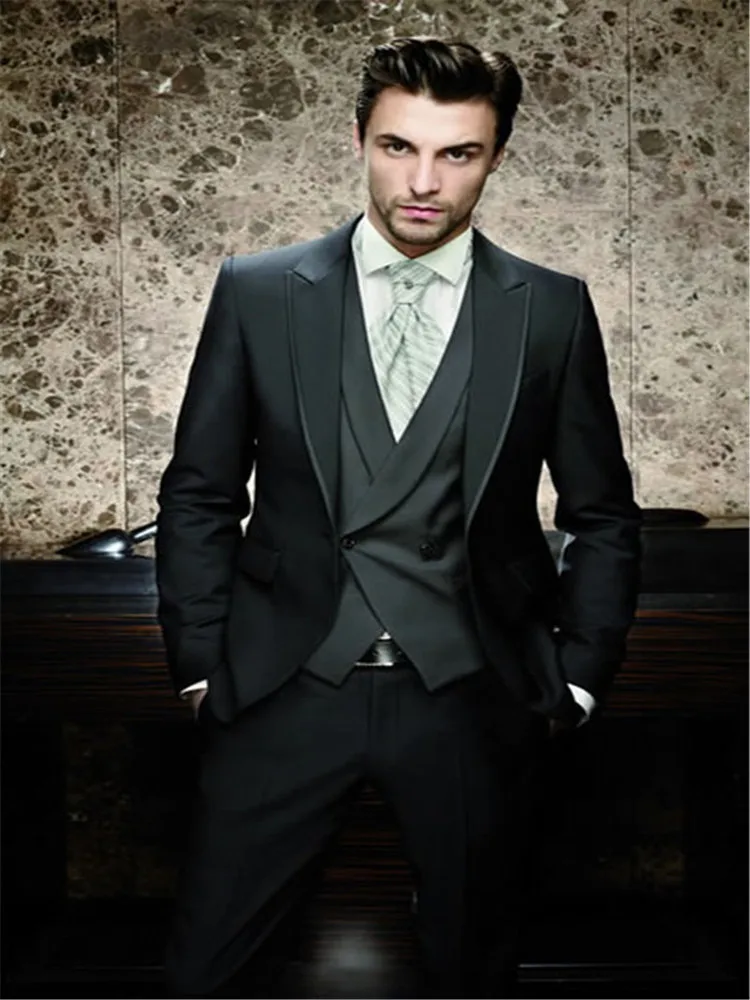 Picture Style 24 Customized new men's suit three-piece suit(jacket+ pants+ vest) wedding groom groomsmen dress men's fashion quality suit - Цвет: Picture Style 24