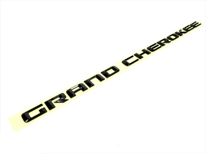 Для Jeep Grand Cherokee значки 3D OEM Высокое качество высота эмблемы табличка логотип буквы красный серебристый хром черный 1 шт - Цвет: Черный