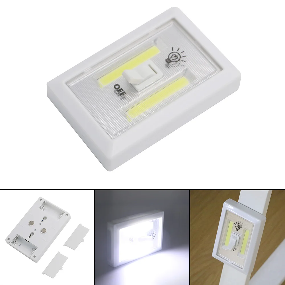 COB LED Cordless Light Switch Wall Lamp AAA Battery Operated