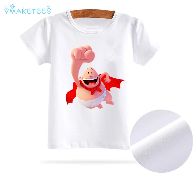 Детские милые трусы с изображением капитана, футболка, детская одежда с короткими рукавами, забавные вечерние футболки с изображением животных, HKP3088