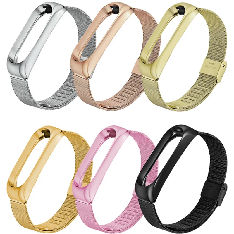 

Wrist Band Strap for Xiaomi Mi Band 4 Metal/TPU Bracelet Straps + HD Full Screen Protector Films for Mi Band 4 Accessories Set