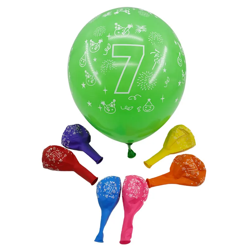 Amawill 10 шт. цифровой латексный шар на день рождения с цифрой 1, 2, 3, 4, 5, 6, 7, 8, 9 лет, 1, 2 дня рождения, украшение для детской вечеринки 75 - Цвет: 7