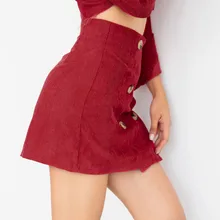 Faldas mujer moda Новейшая модная Женская Сексуальная Повседневная Кнопка вечерние Высокая талия и бедра длинная юбка Браво сексуальная юбка короткая тонкая