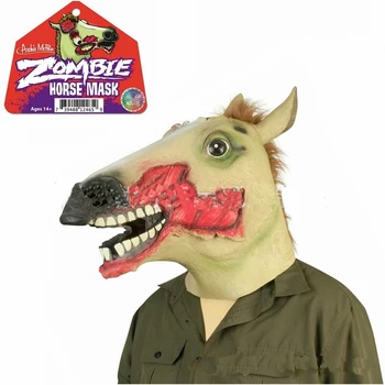 

Free shipping Newest 2016 Hot Halloween animal masks realistic Zombie horse mask for party/Scary horse mask/Horse mask in stock