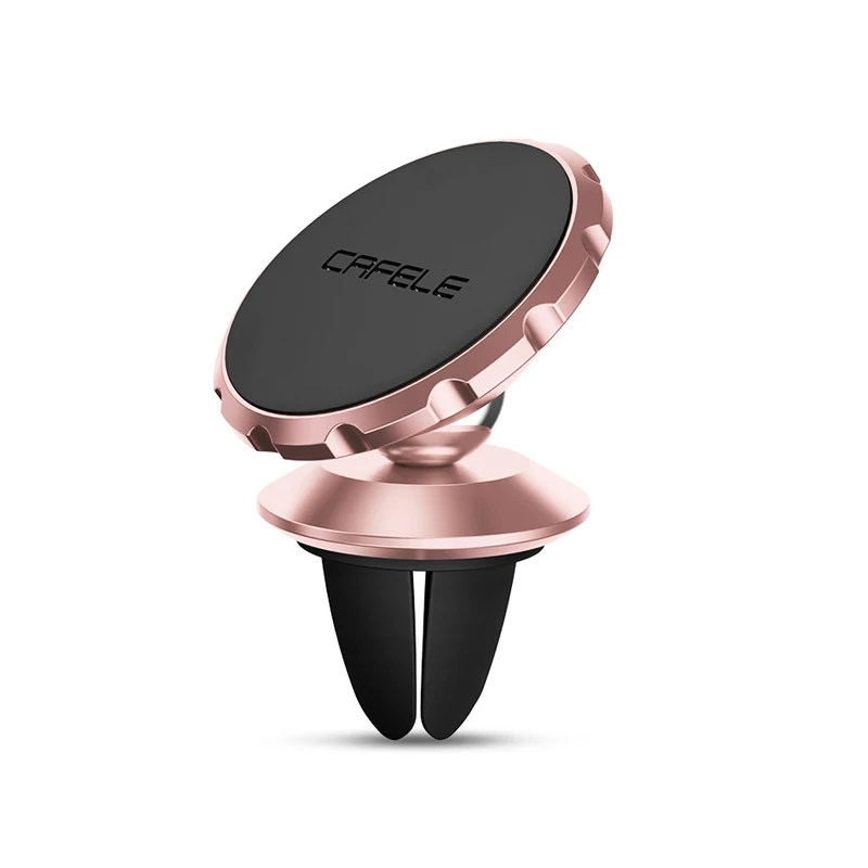 CAFELE Автомобильный держатель для телефона, вращение на 360 градусов, gps универсальный держатель, магнитный держатель для мобильного телефона, автомобильный держатель для iPhone 7 8 XS - Цвет: Rose Gold