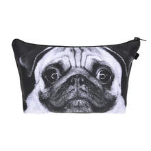 Pug dog 3D printing Pencil bags cosmetic bag organizer 2016 Fashion New makeup bag trousse de maquillage necessaire women pouch