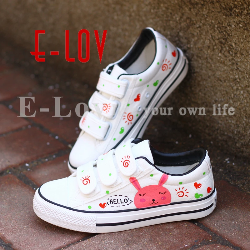 

Women Shoes 2017 Flat Hand Printed Canvas Shoes Soft Sole Ankle Shoes for Women Lace Up Platform Shoes Woman