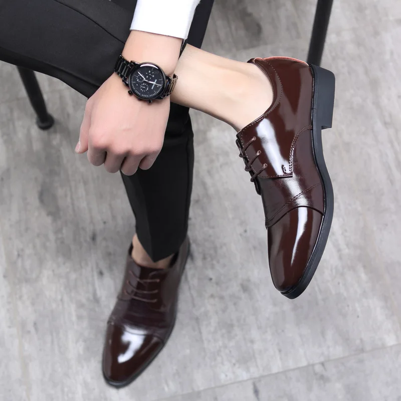 

2019 Fall New Casual Shoes Mens Leather Flats Business Breathable Shoes Simple Stylish Male Shoes Large Sizes Oxford For Men N86