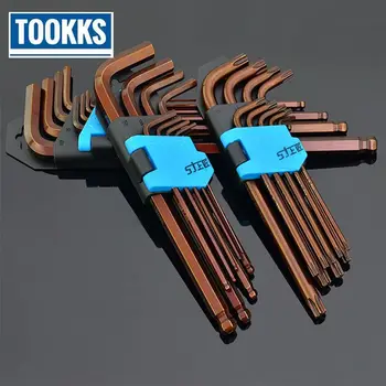 

9PCS/Set Double End Hex Socket Wrench Hex Key Allen Wrench Multifuctional Spanner Hex Key Set Car Repair Tool