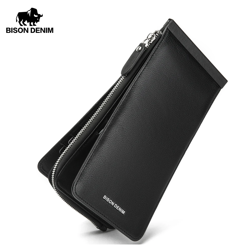 

BISON DENIM Genuine Leather Wallet with Coin Pocket 19 slots Card Holder Card Credit Card Business Card Holder Purse N4491