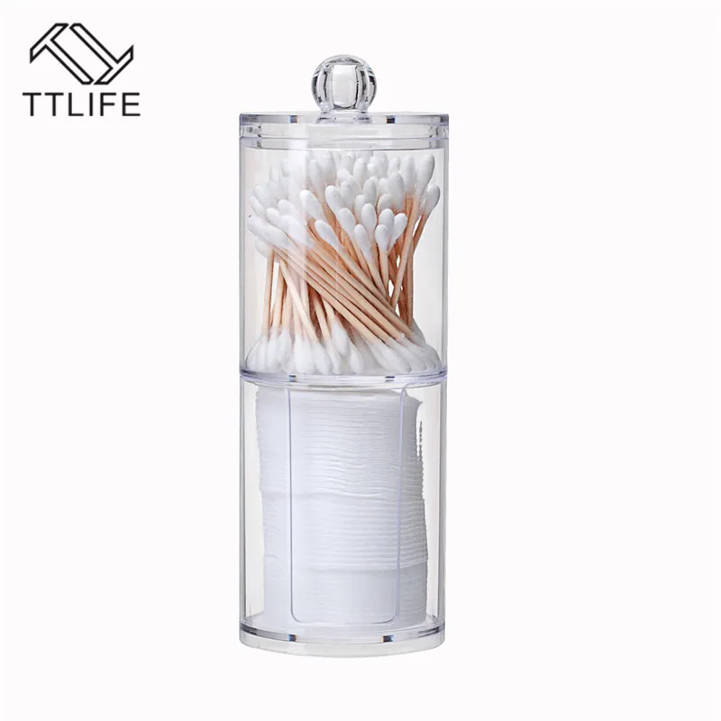 

TTLIFE Dual Layer Acrylic Cosmetic Organizer Multifunctional Cotton Pad Container Holder Storage Multi-form Combination Optional