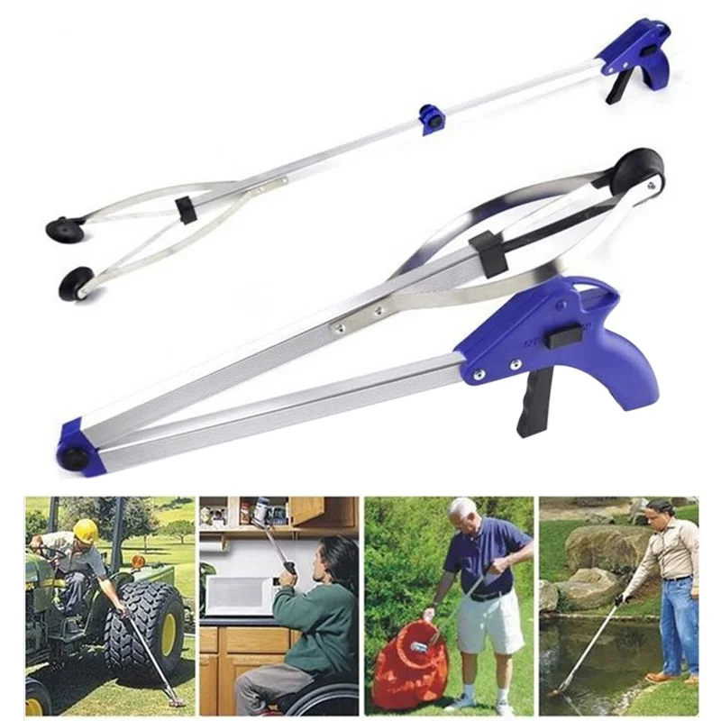 

Pick Up Reaching Tool Long Arm Litter Picker Gripper Aluminum Alloy Foldable Garbage Clip Picker For Drop Ship