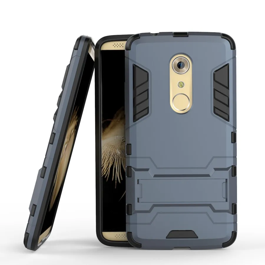 Защитный чехол на заднюю крышку для ZTE Axon 7 A2017 g PC + ТПУ подножка Fundas ударопрочный