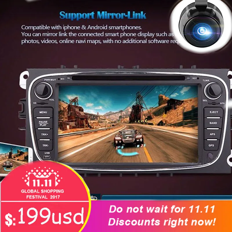 Discount 2 Din 7 Inch Android 8.01 Car DVD Player For Ford Mondeo/Focus/Galaxy GPS Navigation Bluetooth Car Radio Wifi 3G Stereo 0 Discount 2 Din 7 Inch Android 8.01 Car DVD Player For Ford Mondeo/Focus/Galaxy GPS Navigation Bluetooth Car Radio Wifi 3G Stereo 0