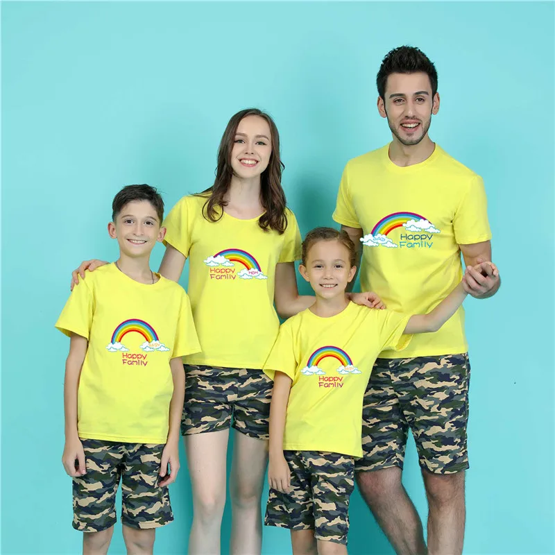 1 pc 95 Cotton Rainbow family set clothes for baby matching family