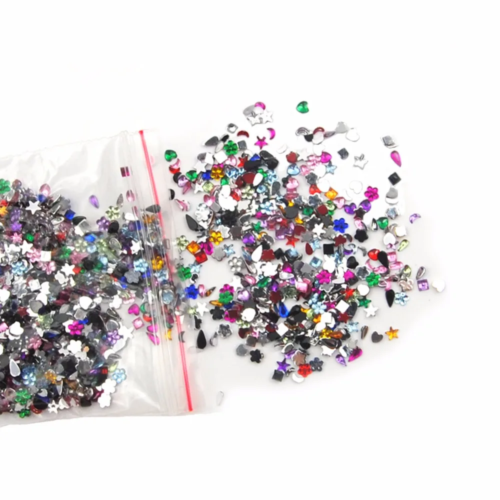

2000pcs 2mm Rhinestones Nail Decoration Round Colorful Glitters With Hard Case DIY Nail Art Decorations