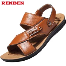 Высокое качество сандалии мужские сандалии летние тапочки из натуральной кожи сандалии мужские уличные туфли мужские кожаные сандалии для мужчин 05