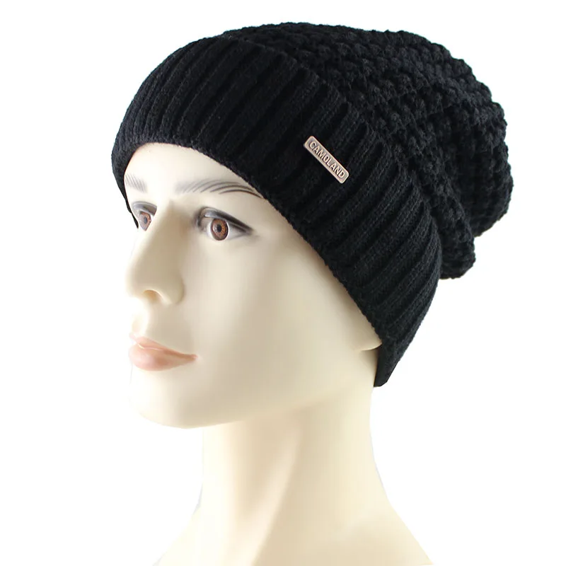 Beanie Black Брендовая теплая флисовая подкладка шапочки шарф Набор Маска Вязаная Skullies Капот Осень Зима Головные уборы для мужчин и женщин мешковатые папки - Цвет: Beanie Black