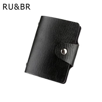 Promotion Black PU Leather Card Case Business Card Holder Men&Women Credit Card Bag ID Card Wallet With American&European Style