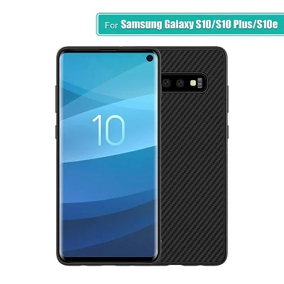 Nillkin Synthetic fiber Carbon PP Plastic Back Cover for Samsung Galaxy S10 Case 5.8'' thin for Galaxy S10 Plus / S10e case 6.1 3