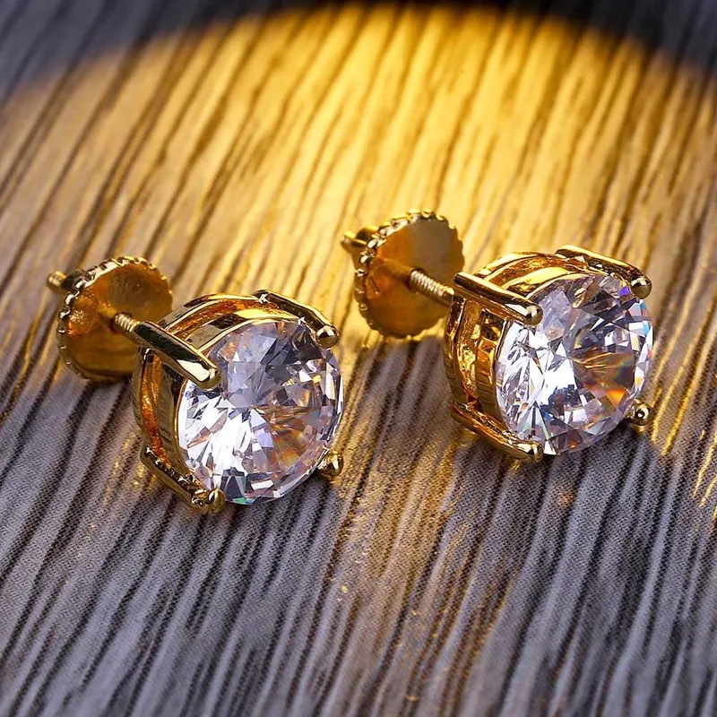 

Fashionable personality Simplicity micro-inlaid circular zircon threaded ear studs neutral universal Luxurious Earrings