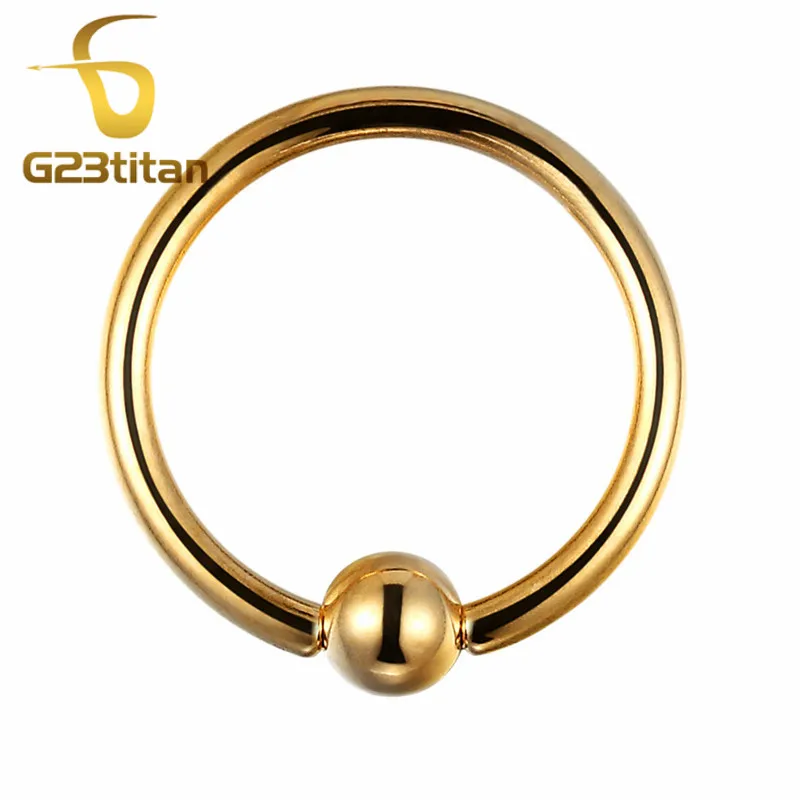 

G23titan Gold Color Captive Bead Rings for Ear Tragus Helix Lobe Piercing Universal Titanium Ear Piercing Jewelry