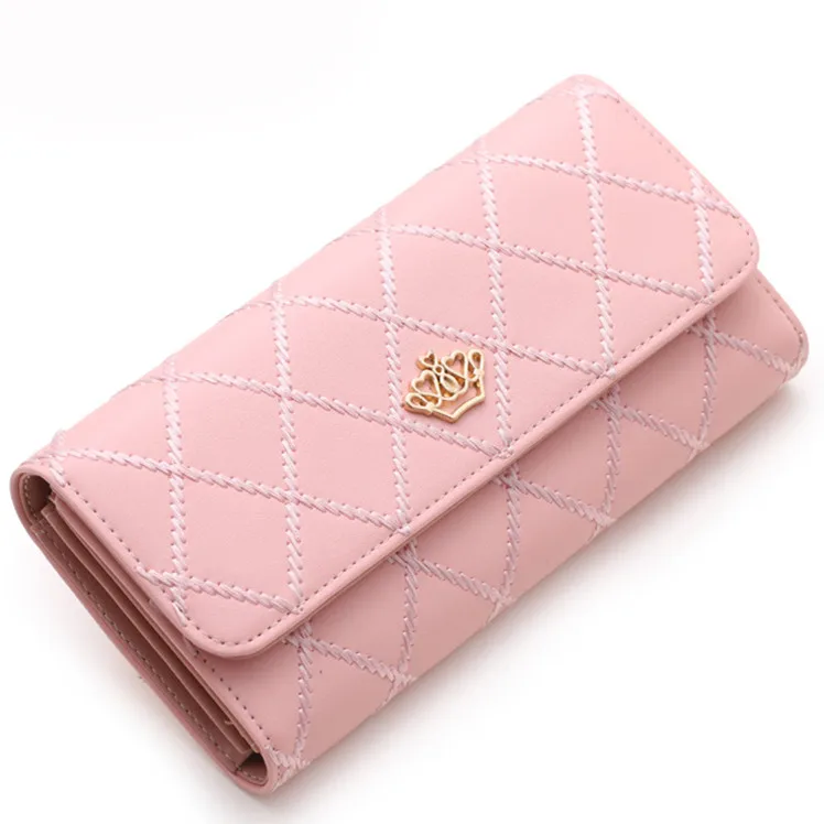 

Womens Wallets and Purses Plaid PU Leather Long Wallet Hasp Phone Bag Money Coin Pocket Card Holder Female Wallets Purse