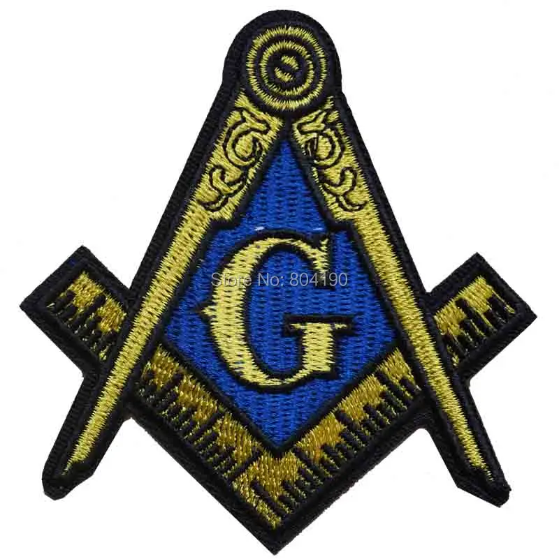 MASONIC SKULL EMBROIDERED PATCH iron-on FREEMASON SQUARE COMPASS MASON LOGO new