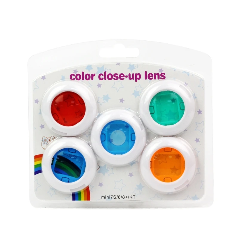For Fujifilm Instax Mini 7s/8/8+/9 Film Camera 5Pcs Color Filter Close-Up Lens