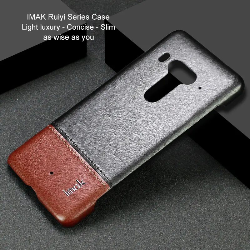 Для htc U12+ U12 Plus чехол IMAK Винтажный чехол из искусственной кожи ПК Жесткий Чехол для htc U12+ U12 Plus 6,0'' - Цвет: Black-Brown