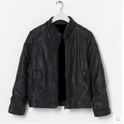 

Autumn and winter new children's imitation leather jacket children's artificial leather vest children's clothing leather jacket